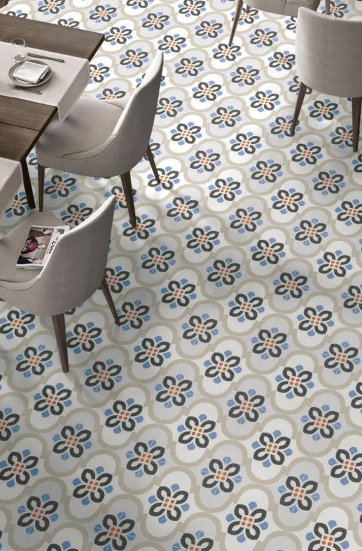 Moroccan Floor & Wall Tile TL 05051 Morissa Desert Bloom 1 ft x 1 ft Ceramic Matte Finish - 7.5 mm | Suitable for Living Room, Bedroom, Bathroom, Kitchen & Balcony | Image 2