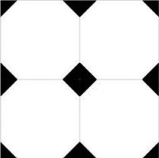 Moroccan Floor & Wall Tile TL 05052 Morissa Pentagon Monochrome Centre 1 ft x 1 ft Ceramic Matte Finish - 7.5 mm | Suitable for Living Room, Bedroom, Bathroom, Kitchen & Balcony | Image 1