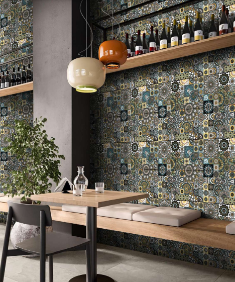 TL 00300 Blue & Yellow Matte Finish 12 x 12 inch Moroccan Ceramic Glazed Vitrified Wall & Floor Tile - 12 mm | Image 2