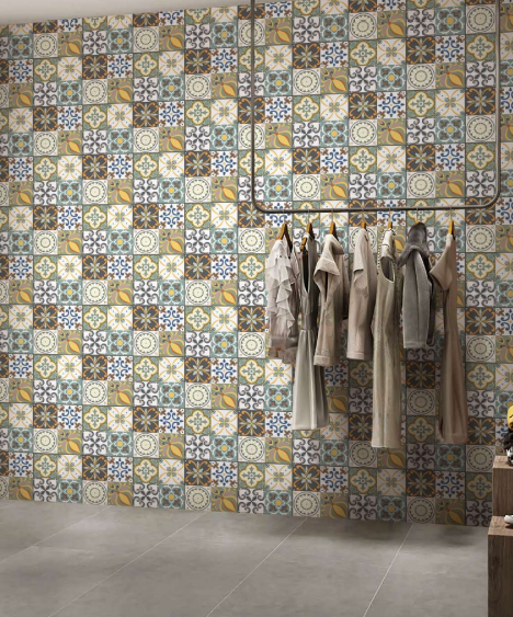 TL 00304 Yellow & Blue Matte Finish 12 x 12 inch Moroccan Ceramic Glazed Vitrified Wall & Floor Tile - 12 mm | Image 2