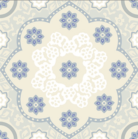 Moroccan Floor & Wall Tile TL 05062 Morissa Light Beige Floral 1 ft x 1 ft Ceramic Matte Finish - 8 mm | Suitable for Living Room, Bedroom, Bathroom, Kitchen & Balcony | Image 1