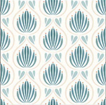 Moroccan Floor & Wall Tile TL 05085 Morissa Azure Frost 1 ft x 1 ft Ceramic Matte Finish - 9 mm | Suitable for Living Room, Bedroom, Bathroom, Kitchen & Balcony | Image 1