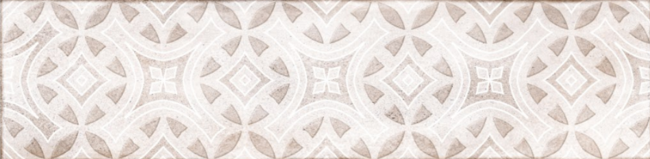 TL 00013 E Shaby Ash 12x3 inches Beige Glossy Finish Tile - Pattern 5 | Image 1