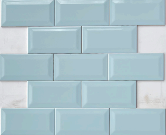 TL 00005 G 8x4 inches Ice Blue Bevelled Glossy Finish Tile | Image 2