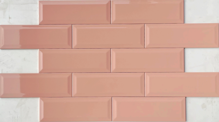 TL 00003 C 12x4 inches Pink Bevelled Glossy Finish Tile | Image 1