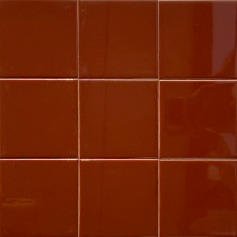 TL 00055 AB 8x8 inch Red Brown Plain Glossy Finish Ceramic Wall Tile - 6 mm | Image 2