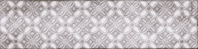 TL 00011 H Bohemian 12x3 inches Grey Glossy Finish Tile - Pattern 8 | Image 1