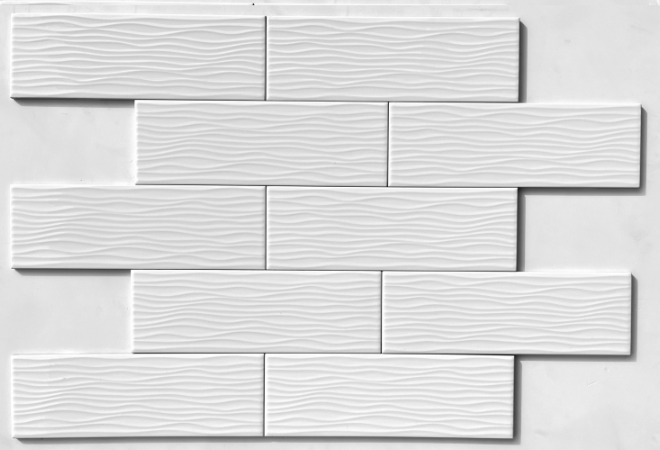 TL 00001 E 12x4 inches White Wave Glossy Finish Tile | Image 2