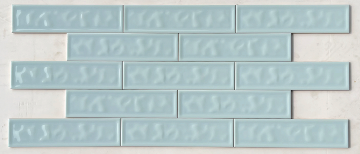 TL 00049 E 3x12 inches Ice Blue Uneven Glossy Finish Tile | Image 2