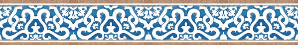 Vitrified Tile Border Matte Finish Baroque Blue TL 05910 | 300x47 mm | | Adhesive Type Installation | Suitable for Living Room,Bedroom,Kitchen,Bathroom | Image 1