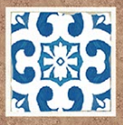 Vitrified Tile Corner Matte Finish Baroque Blue TL 05910 B | 47x47 mm | | Adhesive Type Installation | Suitable for Living Room,Bedroom,Kitchen,Bathroom | Image 1