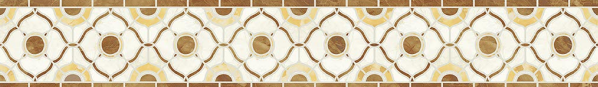 Vitrified Tile Border Matte Finish Golden Lattice TL 05915 | 300x47 mm | | Adhesive Type Installation | Suitable for Living Room,Bedroom,Kitchen,Bathroom | Image 1