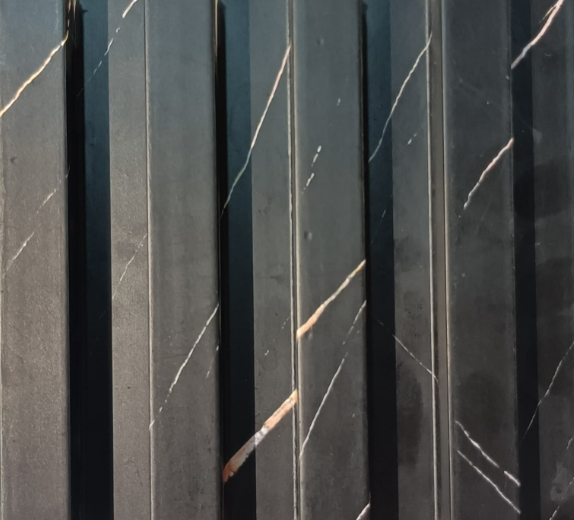 Black Marble Look WPC Louver/Panel 9.5 Ft x 6.5 inch - 23 mm | Ideal for Feature Wall, Living Room, Bedroom, Home, Office | PN 00271 Panels  Black| Image 1