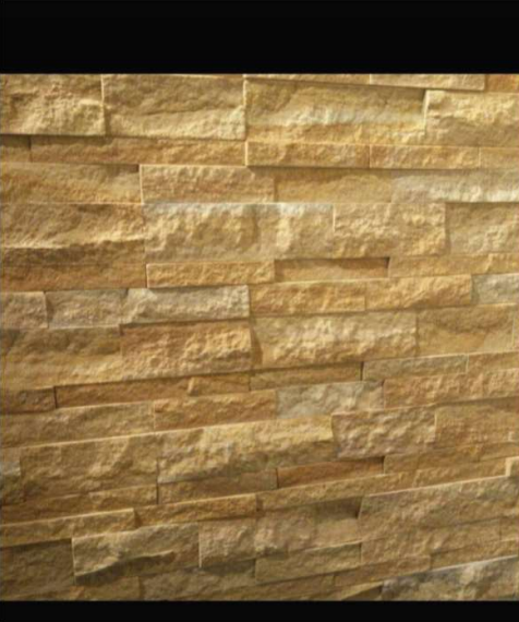 A close-up of a 1002 Yellow Sand Stone 609.6x152.4 mm Wall Cladding available at Material Depot in Bangalore