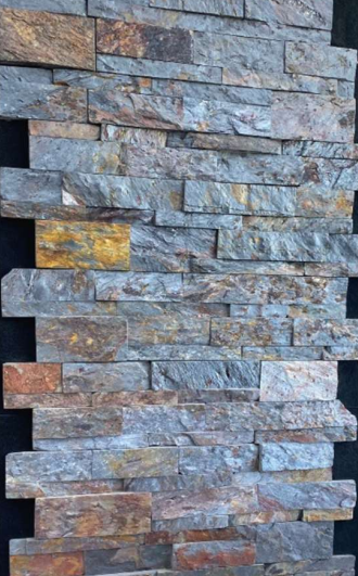 A close-up of a 1026 Panther Stone 609.6x152.4 mm Wall Cladding available at Material Depot in Bangalore