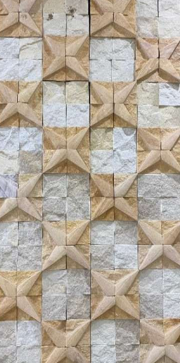 A close-up of a 1029 Star Mix Stone 304.8x304.8 mm Wall Cladding available at Material Depot in Bangalore