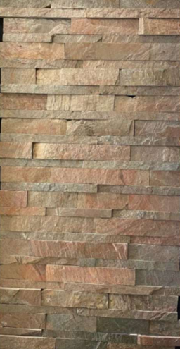 A close-up of a 1031 Copper Stone 609.6x152.4 mm Wall Cladding available at Material Depot in Bangalore