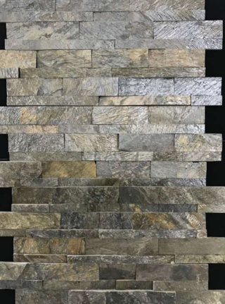 A close-up of a 1035 D Green Stone 609.6x152.4 mm Wall Cladding available at Material Depot in Bangalore