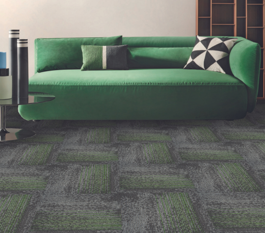 0185- Grey/Green 500x500 mm 100% PP/Eco Back Carpet Tile - 5 mm  Image 02
