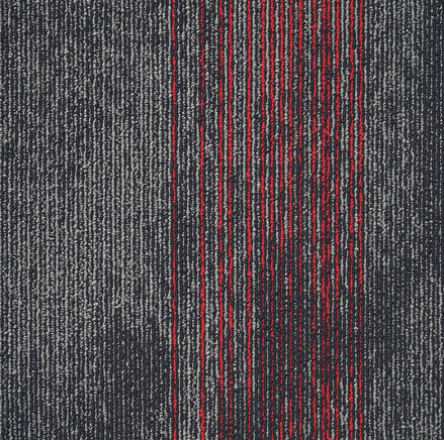 0189 - Black/Red 500x500 mm 100% PP/Eco Back Carpet Tile - 5 mm  Image 01