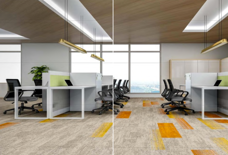 #100 - Cloud Grey 1000x250 mm 100 % PP/ Eco Back Carpet Tile - 5 mm  Image 03