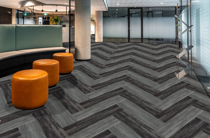 14 Dark Grey 1000x250 mm 100% Nylon/Eco Back Carpet Tile - 4 mm  Image 03
