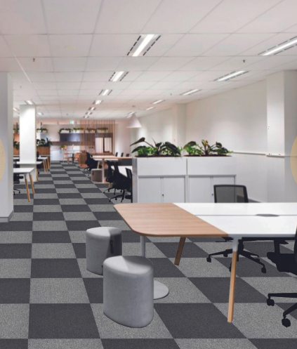 419-Dark Grey Delta Series 500x500 mm 100% PP BCF Loop Pile/PVC Back Carpet Tile - 4 mm  Image 02