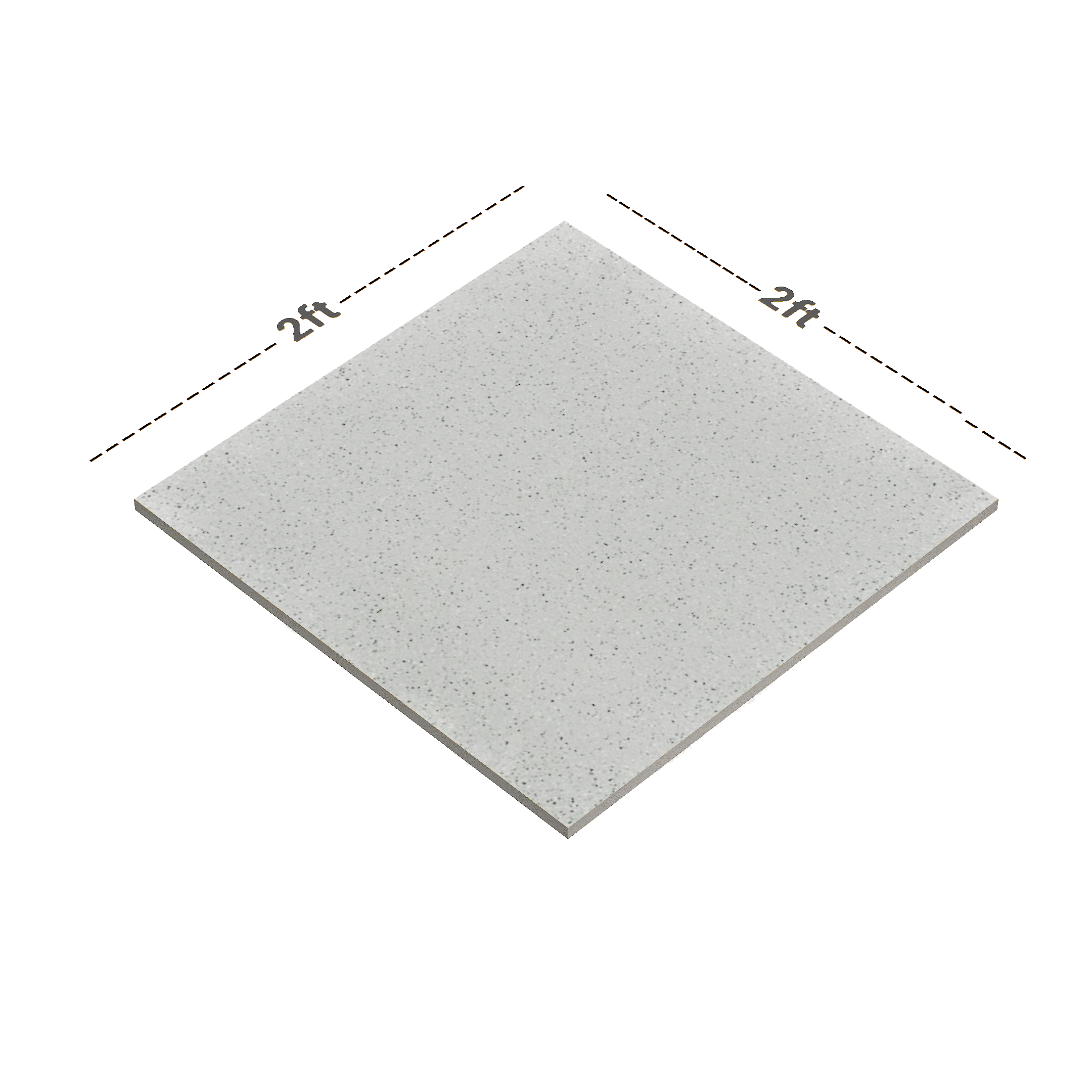 Dimension image of Excel Plain Series Polo Silver 600 x 600 mm Matte Finish Anti Skid Outdoor Vitrified Parking Tile - 12 mm | Material Depot