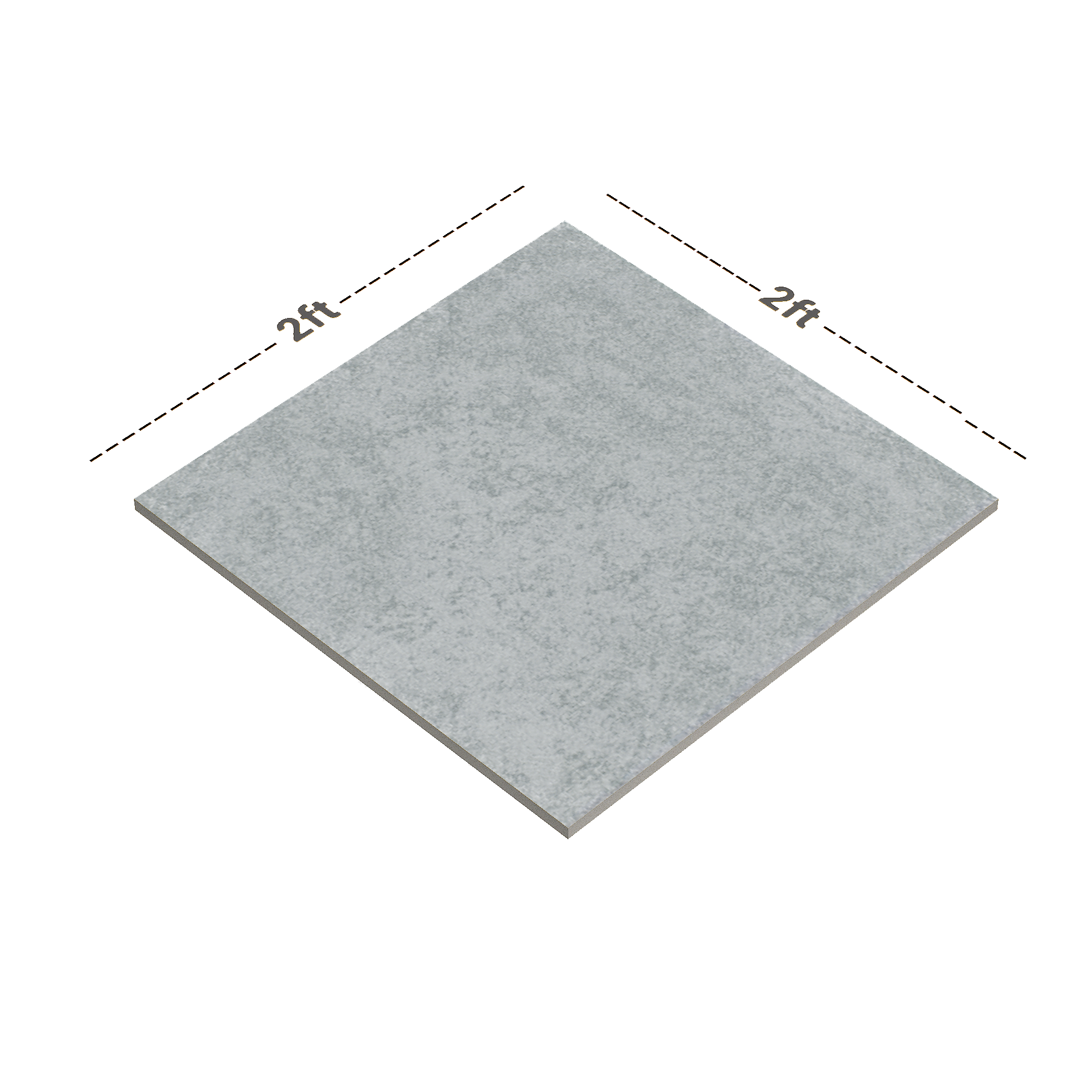 Dimension image of Excel Punch Series Alaska Cedar 600 x 600 mm Matte Finish Anti Skid Outdoor Vitrified Parking Tile - 12 mm | Material Depot