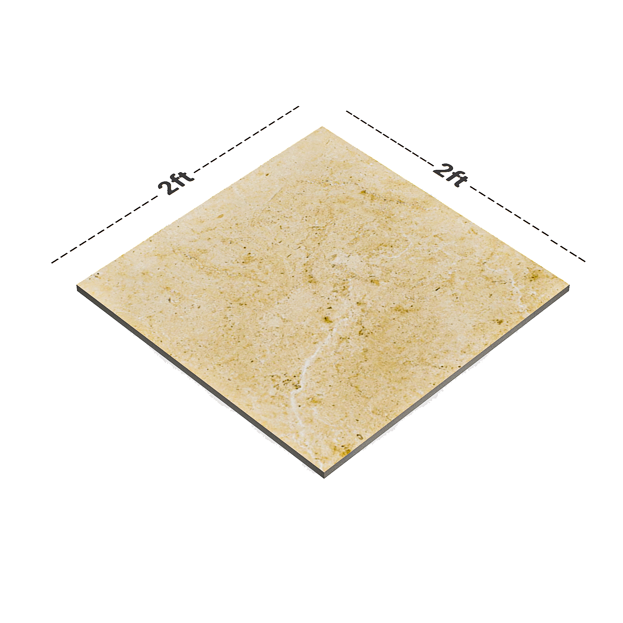 Dimension image of Excel Punch Series Alaska Ivory 600 x 600 mm Matte Finish Anti Skid Outdoor Vitrified Parking Tile - 12 mm | Material Depot