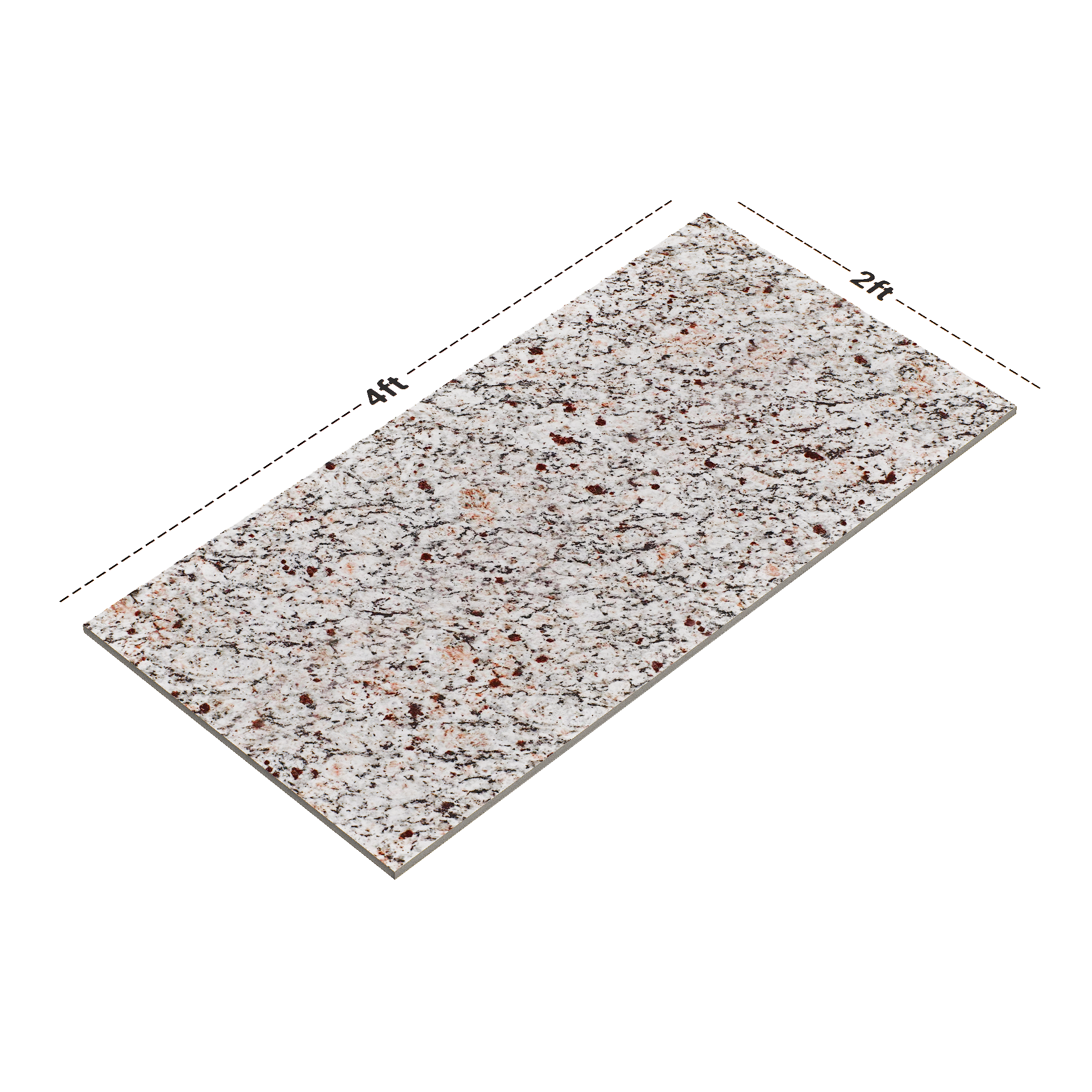 Dimension image of TL 00151 Grey 4 ft x 2 ft Lapato Finish Vitrified Wall & Floor Tile - 9 mm | Material Depot