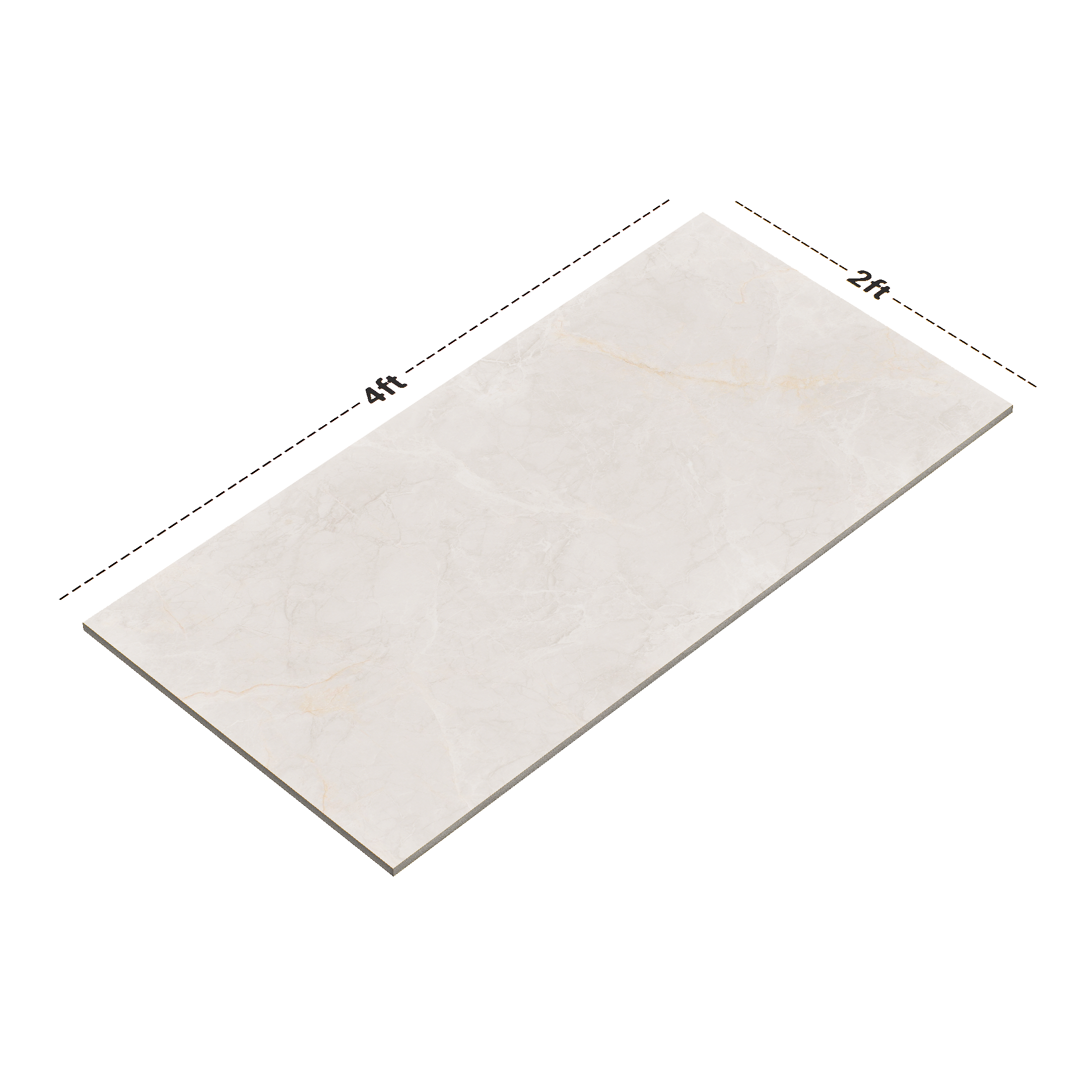 Dimension image of TL 00167 Sandy Beige 4 ft x 2 ft Endless Carving Matte Finish Vitrified Floor Tile - 9 mm | Material Depot