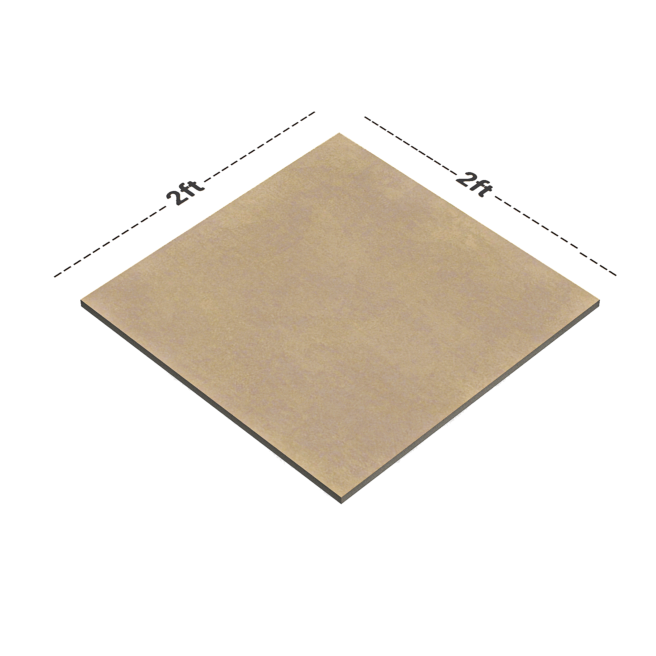 Dimension image of TL 00564 Beige Dun 2 ft x 2 ft Matte Finish Digital Porcelain Floor & Wall Tile - 9.5 mm | Material Depot