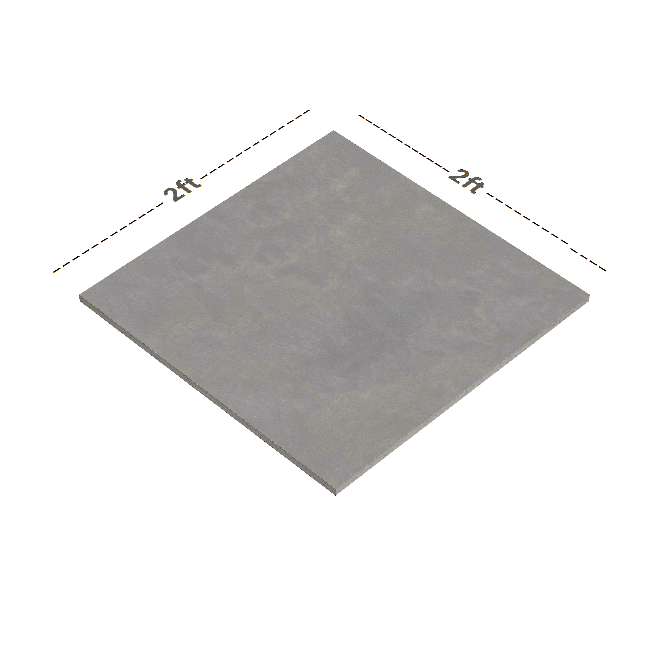 Dimension image of TL 00568 Taupe Grey 2 ft x 2 ft Matte Finish Digital Porcelain Floor & Wall Tile - 9.5 mm | Material Depot