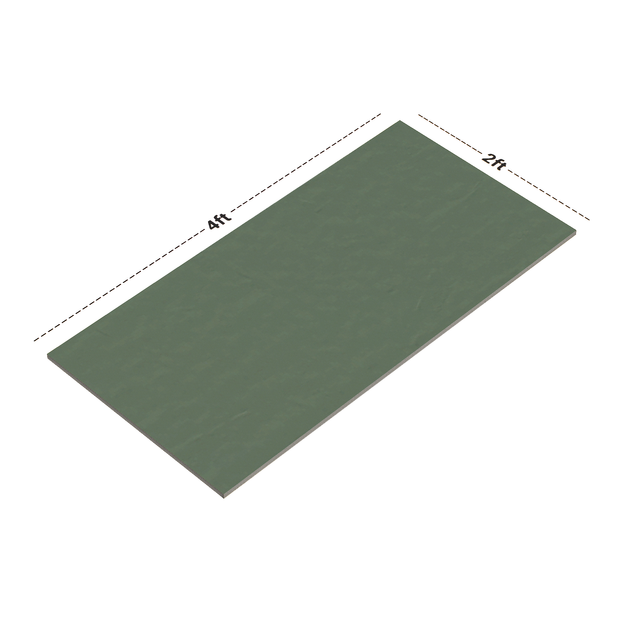 Dimension image of TL 00675 Punch Green Matte Finish 4 ft x 2 ft Full Body Vitrified Tile | Material Depot