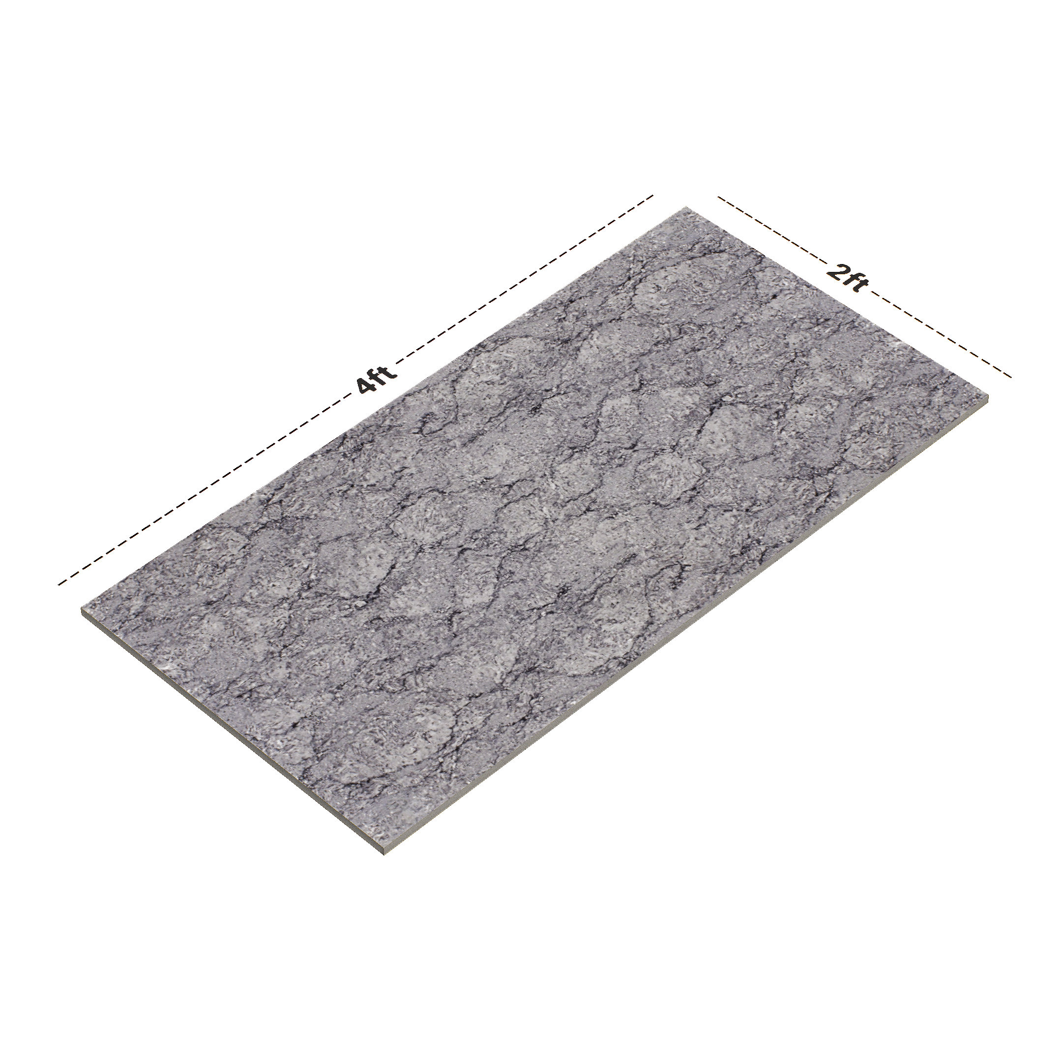 Dimension image of TL 00684 Gris 4 ft x 2 ft Double Charge Vitrified Wall Tile - 9 mm | Material Depot