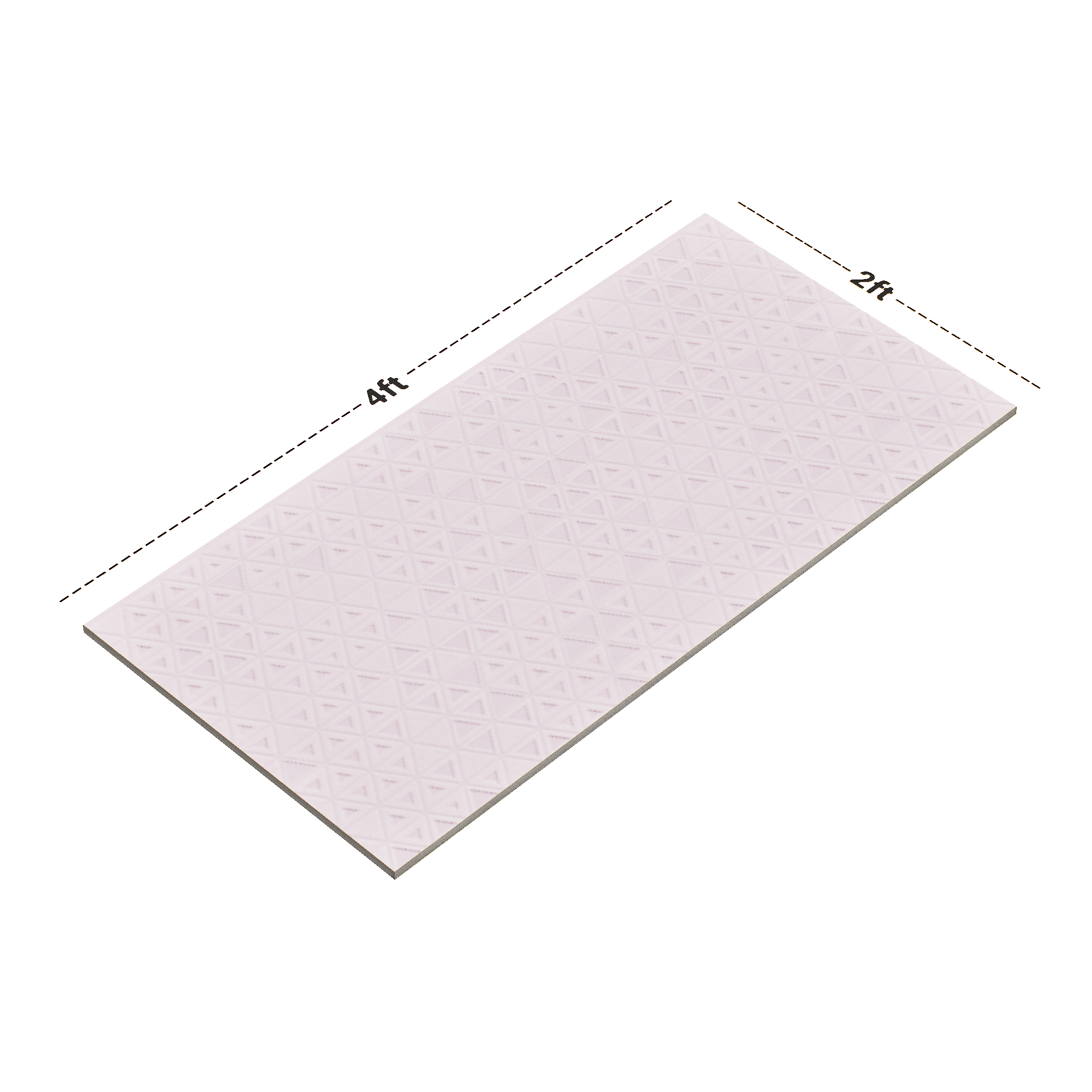 Dimension image of TL 00693 B Radiant Rosy Series Pattern 3 Pink Matte Finish 4 ft x 2 ft Full Body Vitrified Tile - 9 mm | Material Depot