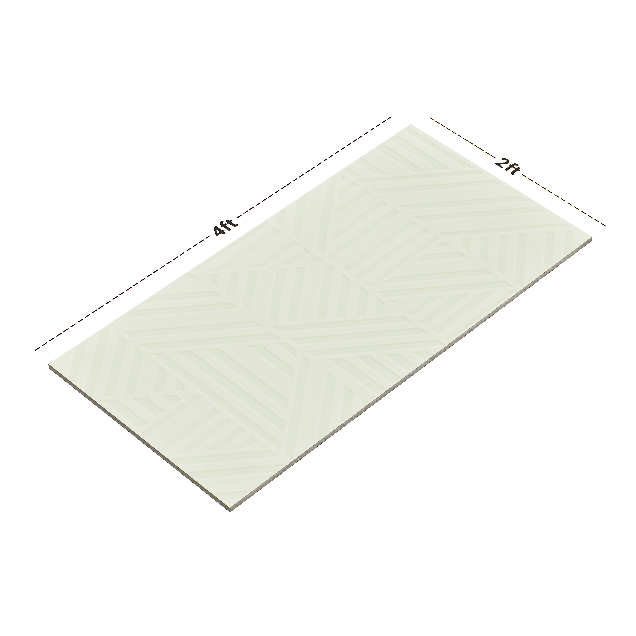 Dimension image of TL 00697 Oliva Verde Series Pattern 8 Green Chrome Finish 4 ft x 2 ft Full Body Vitrified Tile - 9 mm | Material Depot