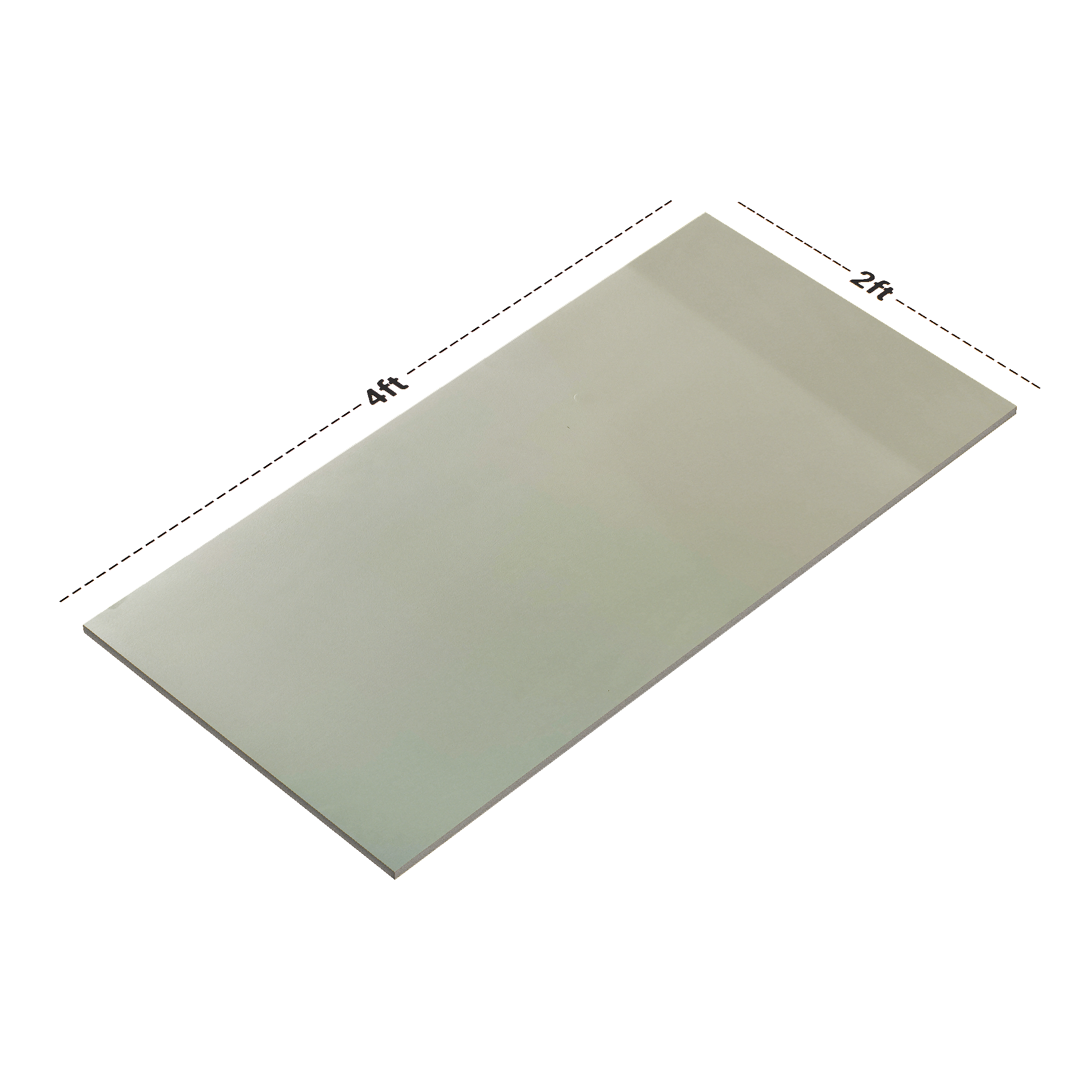 Dimension image of TL 00705 Parrot Green Matte Finish 4 ft x 2 ft Full Body Vitrified Tile - 9 mm | Material Depot