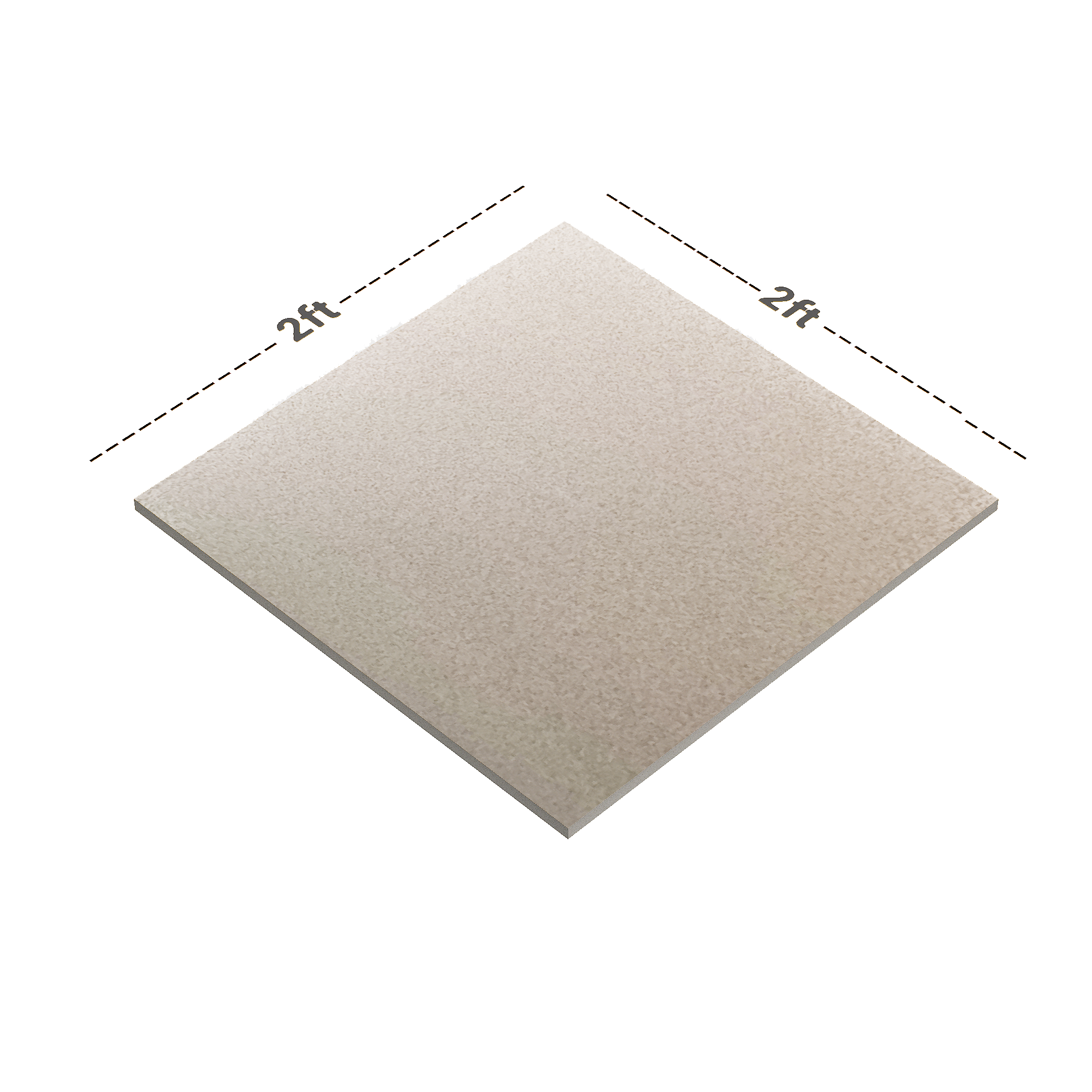 Dimension image of TL 00706 A Pattern 1 Dove Cream Matte Finish 2 ft x 2 ft Full Body Vitrified Tile - 9 mm | Material Depot