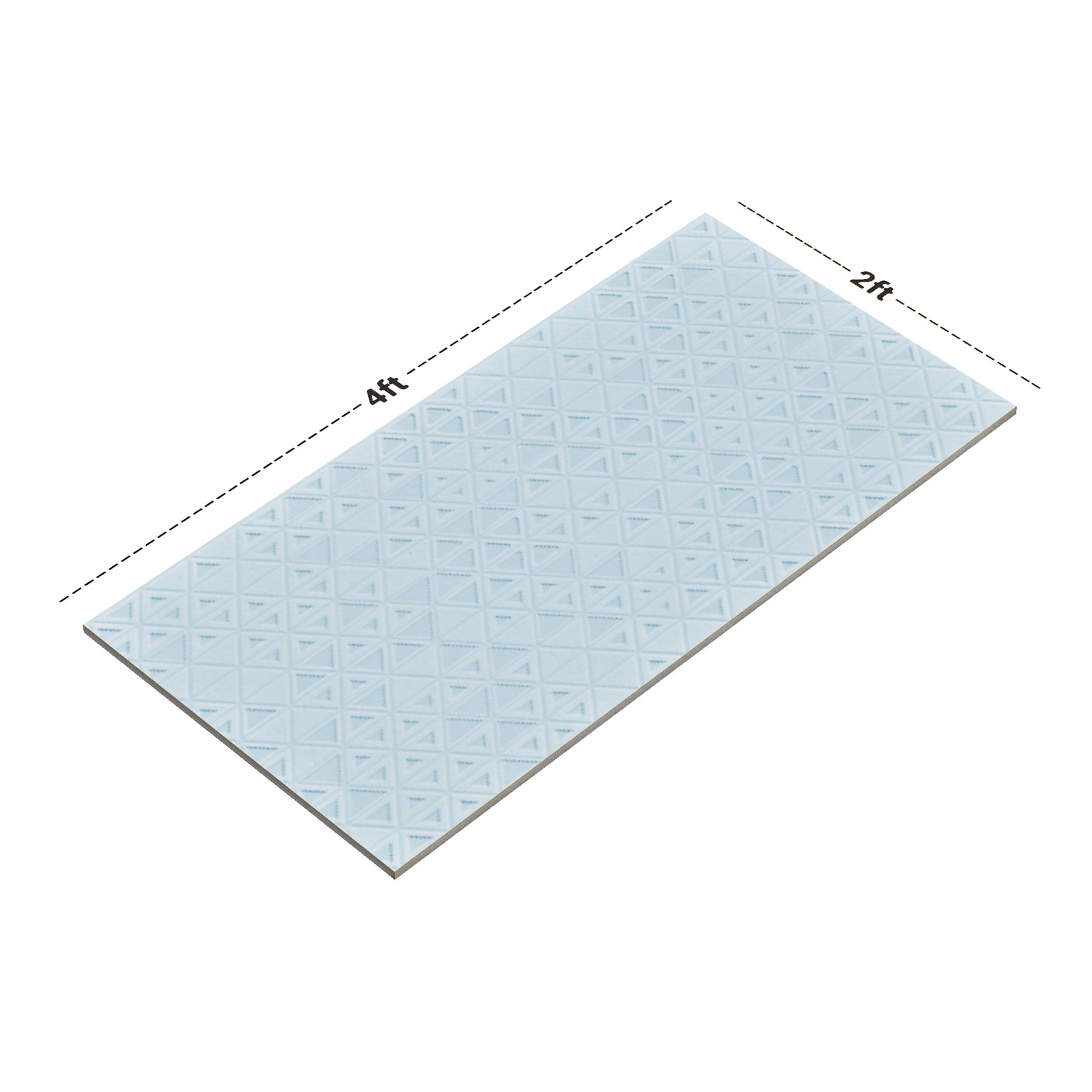 Dimension image of TL 00699 H Oceanic Surfer Series Pattern 7 Blue Chrome Finish 4 ft x 2 ft Full Body Vitrified Tile - 9 mm | Material Depot