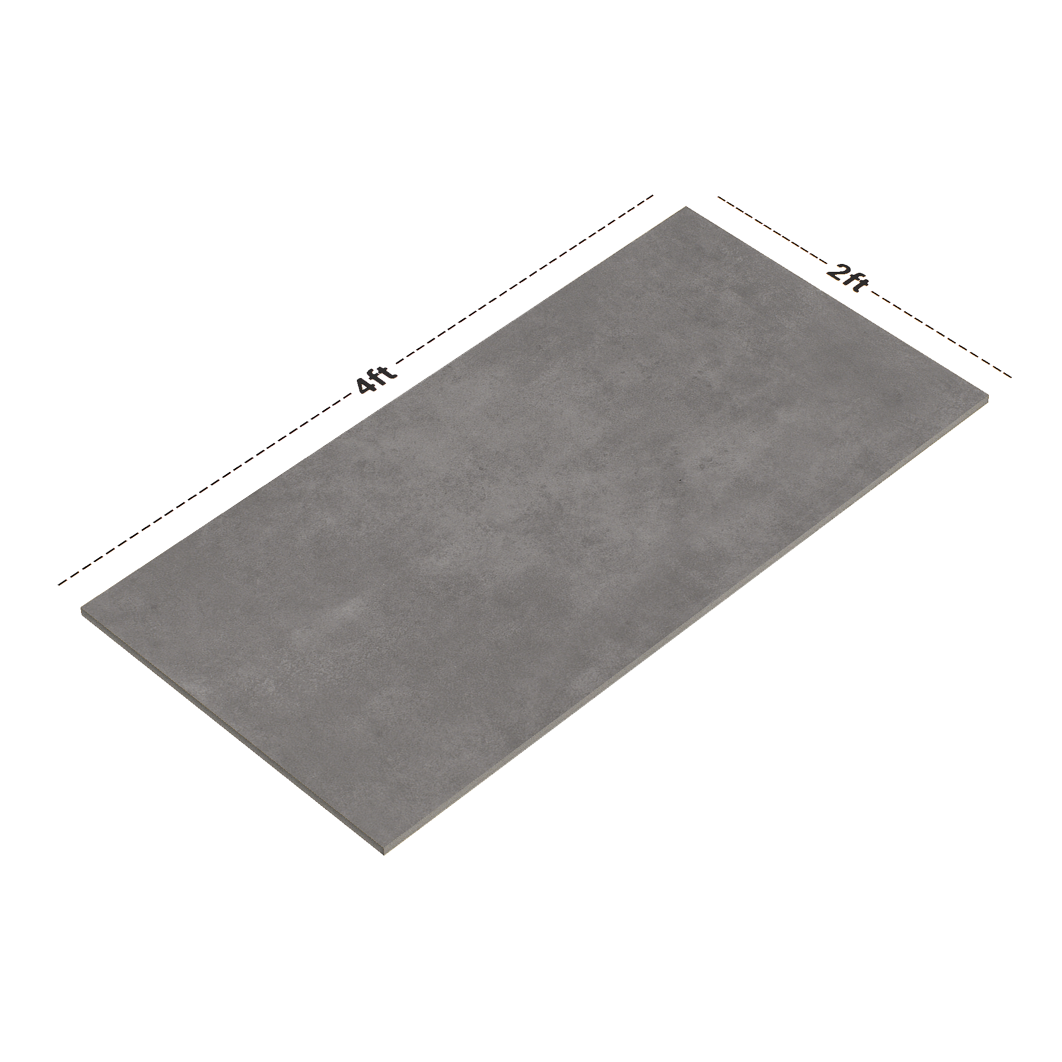 Dimension image of TL 00772 Raw Steel Grey 1200x600 mm Matte Finish Full Body Vitrified Wall & Floor Tile - 9 mm | Material Depot