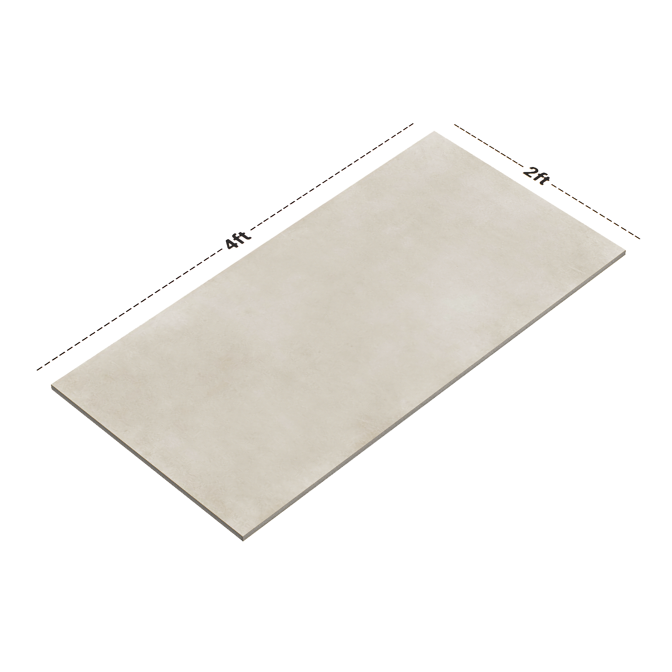 Dimension image of TL 00773 Raw Bianco 1200x600 mm Matte Finish Full Body Vitrified Wall & Floor Tile - 9 mm | Material Depot