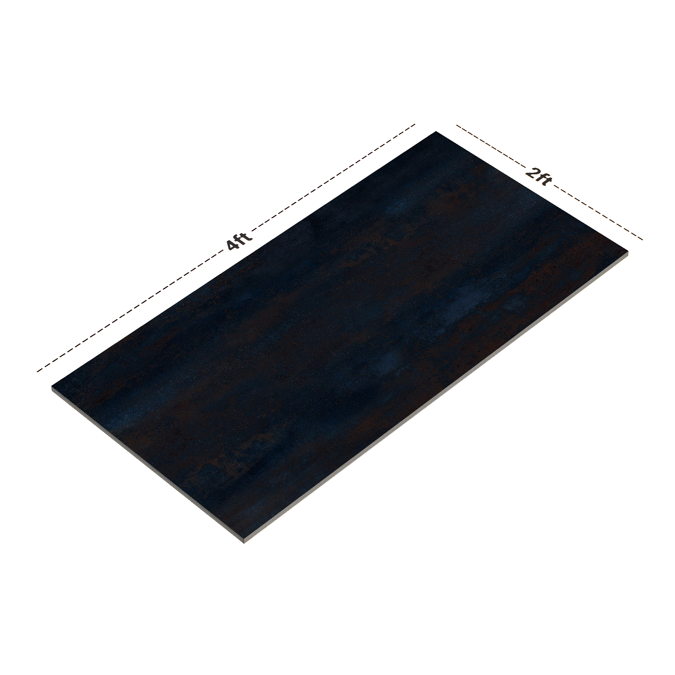 Dimension image of TL 00784 Simero Oxide Aqua 1200 x 600 mm Matte Finish Tile - 9 mm | Material Depot