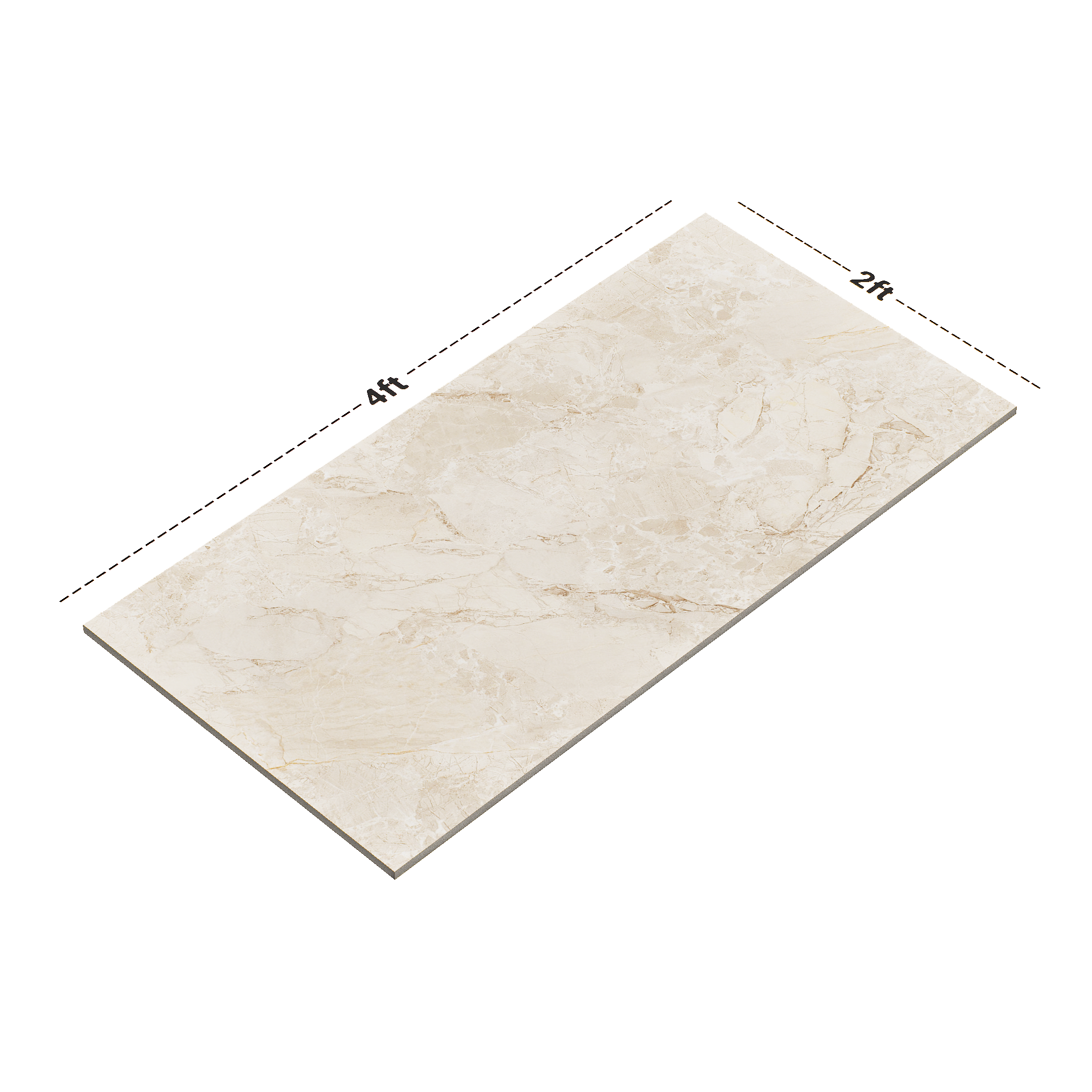 Dimension image of TL 00799 Fontana Crema 1200 x 600 mm Endless Carving Matte Finish Vitrified Wall & Floor Tile - 9 mm | Material Depot