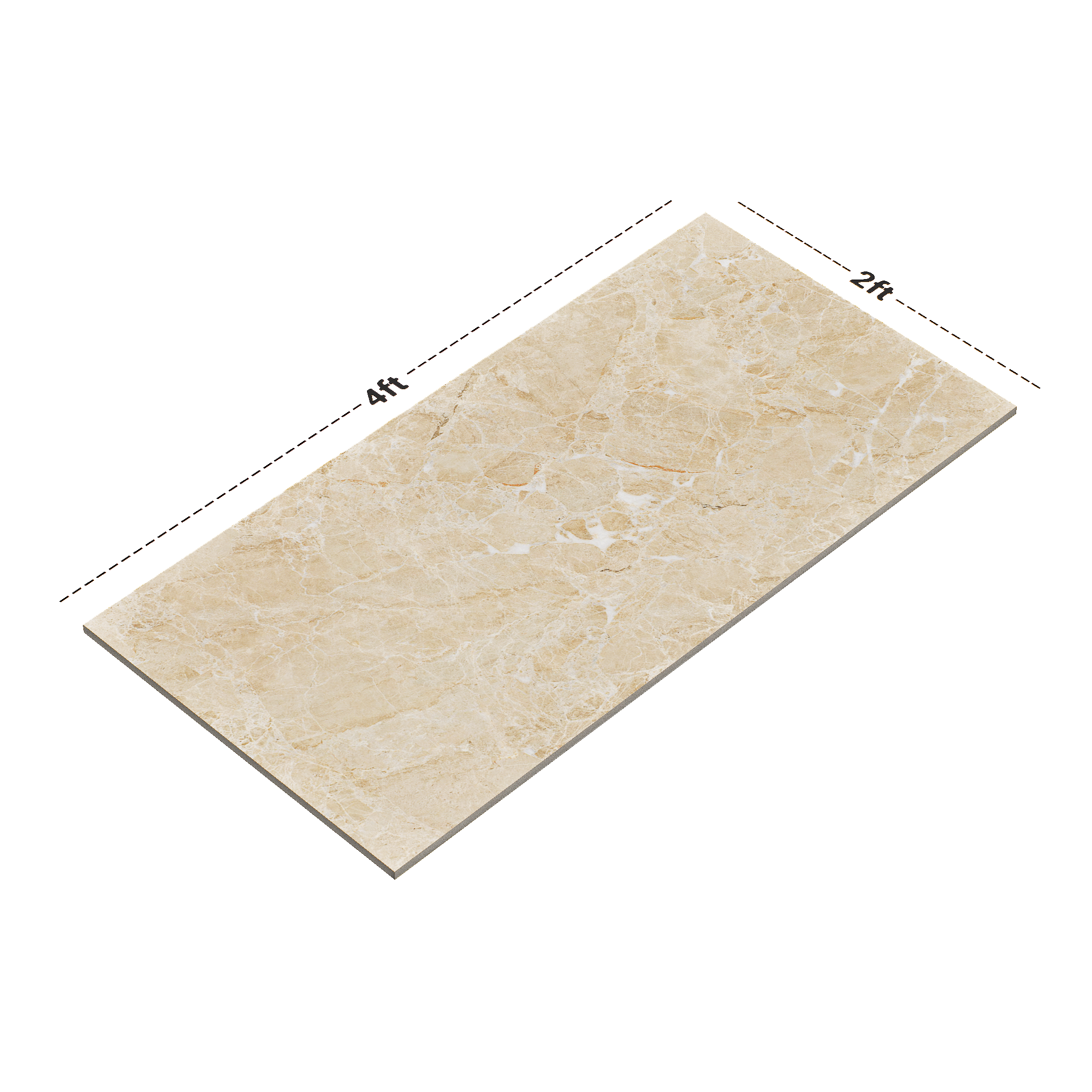 Dimension image of TL 00815 Midas Beige Endless 1200 x 600 mm Endless Carving Matte Finish Vitrified Wall & Floor Tile - 9 mm | Material Depot