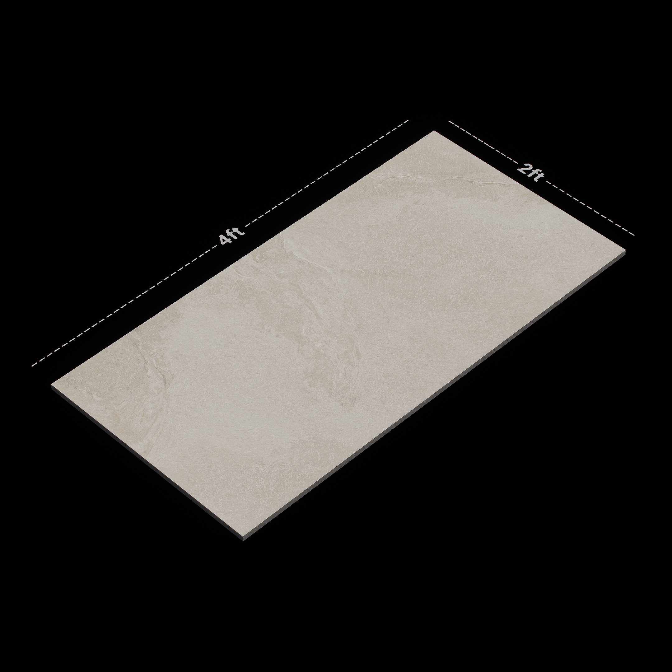 Dimension image of TL 00855 Rossato Crema 1200x600 mm Random Face Matte Finish Vitrified Wall & Floor Tile - 9 mm | Material Depot