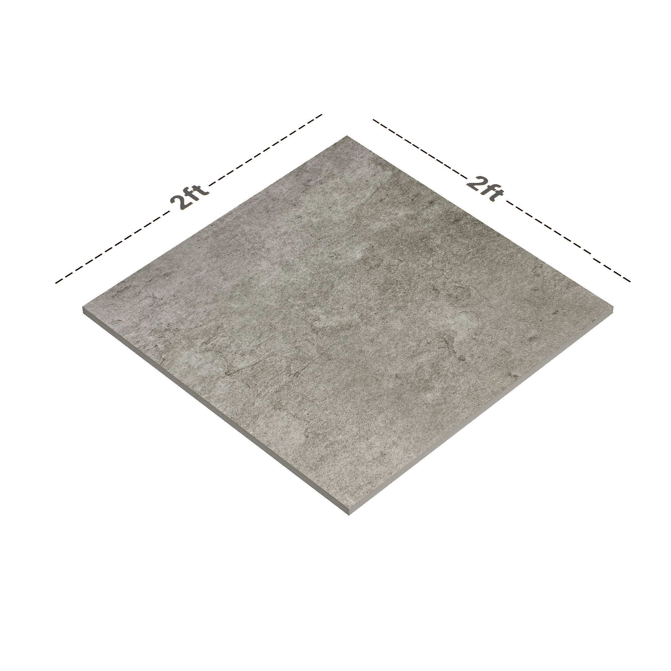 Dimension image of TL 00859 Lavish Ceramics Rocker Series Orion Grey 600 x 600 mm Tile | Material Depot