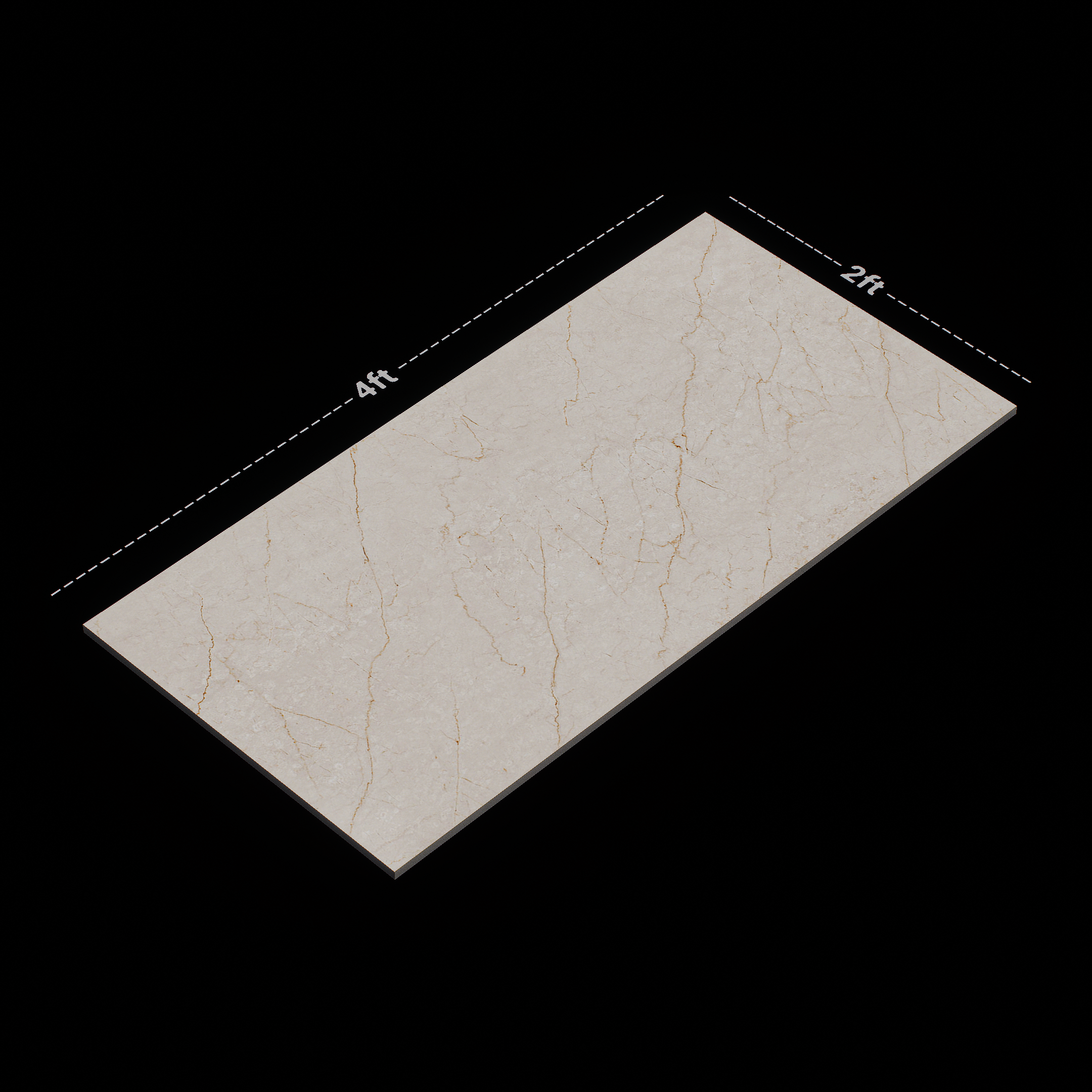 Dimension image of TL 00990 Bottochino Sweet Beige 1200 x 600 Glossy Finish Tile - 9 mm | Material Depot