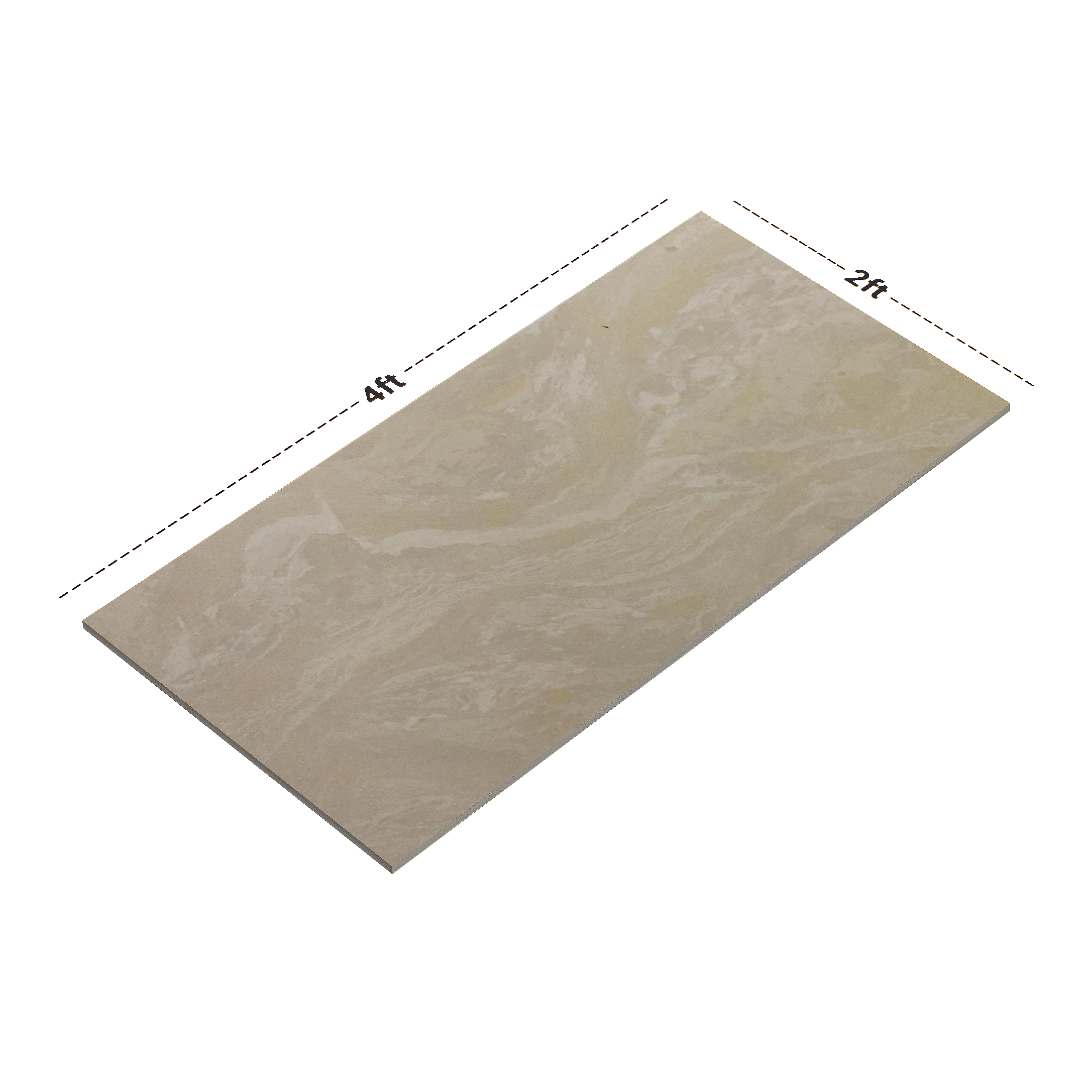 Dimension image of TL 00993 Dover Crema 1200 x 600 Double Charge Tile - 9 mm | Material Depot